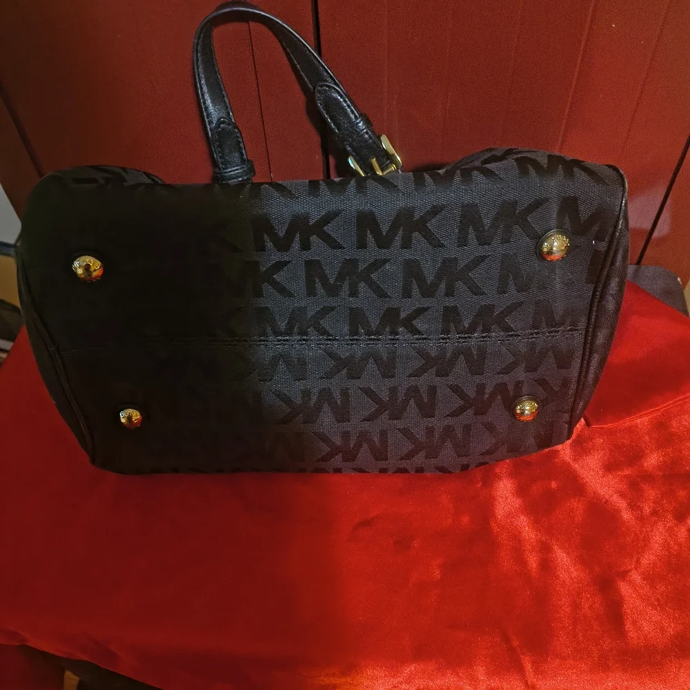 Michael Kors Blk Logo Jacquard  Handbag